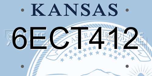 6ECT412 Kansas License Plate