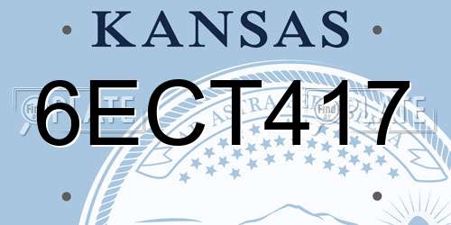 6ECT417 Kansas License Plate