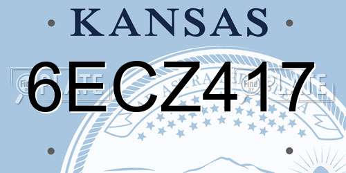 6ECZ417 Kansas License Plate