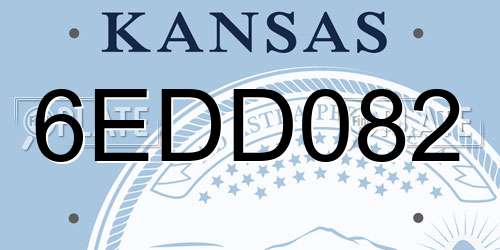 6EDD082 Kansas License Plate