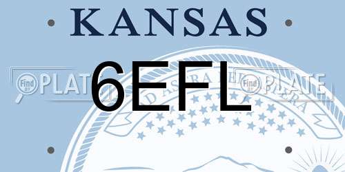 6EFL Kansas License Plate