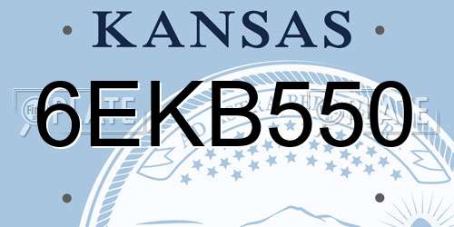 6EKB550 Kansas License Plate