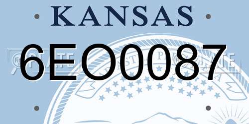 6EO0087 Kansas License Plate
