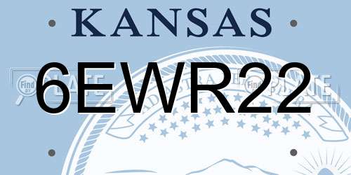 6EWR22 Kansas License Plate