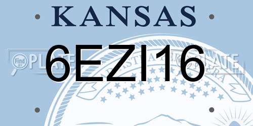 6EZI16 Kansas License Plate