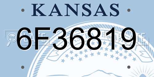 6F36819 Kansas License Plate