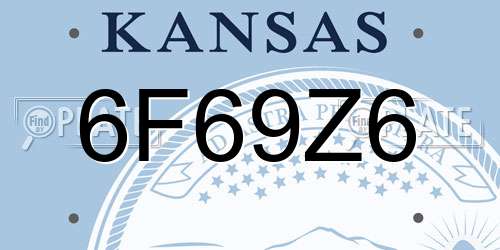 6F69Z6 Kansas License Plate