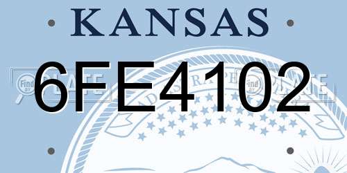 6FE4102 Kansas License Plate