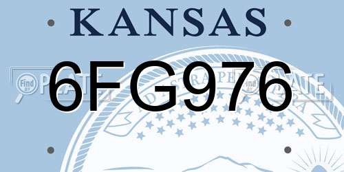 6FG976 Kansas License Plate