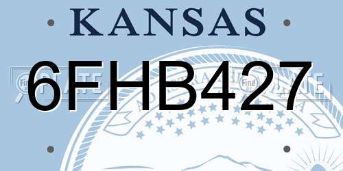 6FHB427 Kansas License Plate
