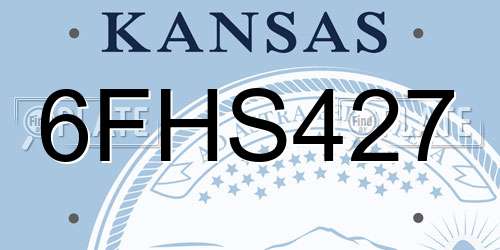 6FHS427 Kansas License Plate