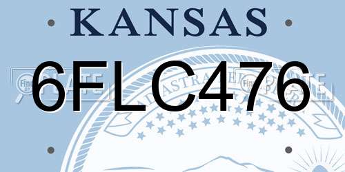 6FLC476 Kansas License Plate