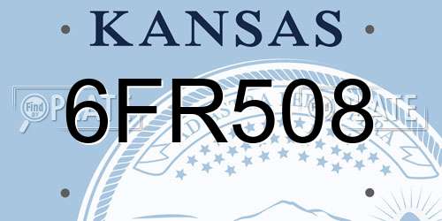 6FR508 Kansas License Plate