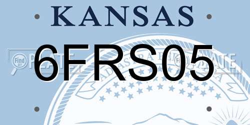 6FRS05 Kansas License Plate