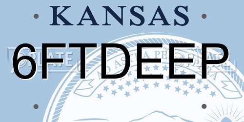 6FTDEEP Kansas License Plate