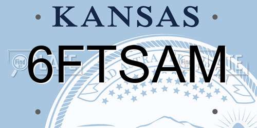 6FTSAM Kansas License Plate