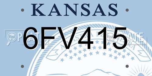 6FV415 Kansas License Plate