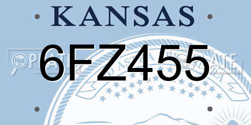 6FZ455 Kansas License Plate