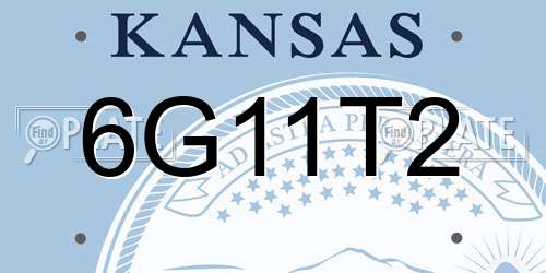 6G11T2 Kansas License Plate