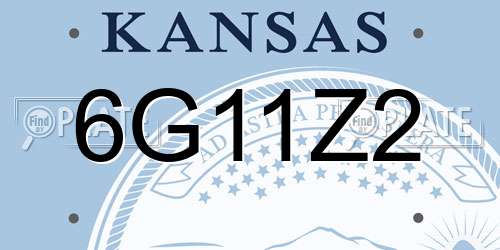 6G11Z2 Kansas License Plate