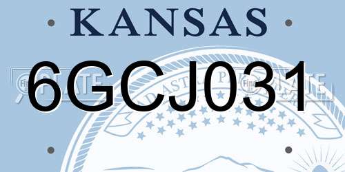 6GCJ031 Kansas License Plate