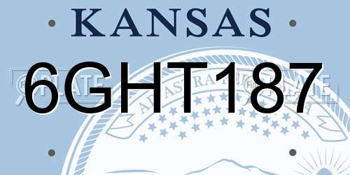 6GHT187 Kansas License Plate