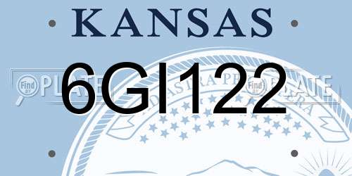 6GI122 Kansas License Plate