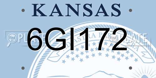 6GI172 Kansas License Plate