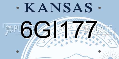 6GI177 Kansas License Plate