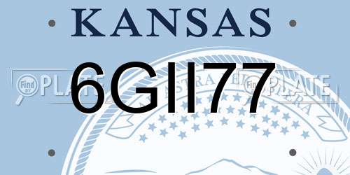 6GII77 Kansas License Plate