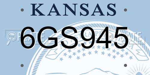 6GS945 Kansas License Plate