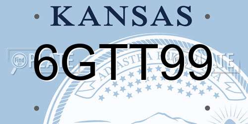 6GTT99 Kansas License Plate