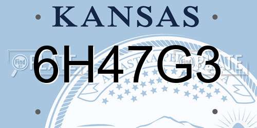 6H47G3 Kansas License Plate