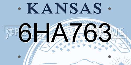 6HA763 Kansas License Plate