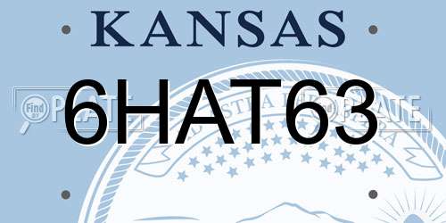 6HAT63 Kansas License Plate