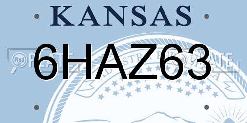 6HAZ63 Kansas License Plate