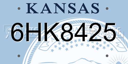 6HK8425 Kansas License Plate