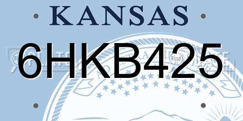6HKB425 Kansas License Plate