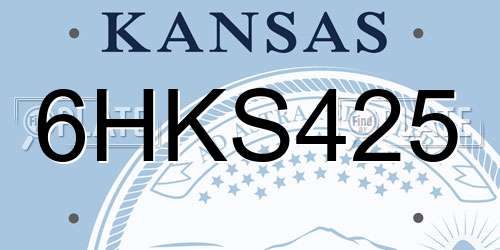 6HKS425 Kansas License Plate