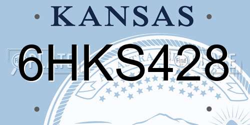 6HKS428 Kansas License Plate