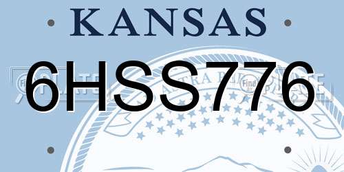 6HSS776 Kansas License Plate