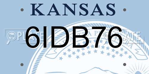 6IDB76 Kansas License Plate