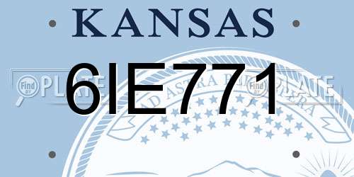 6IE771 Kansas License Plate