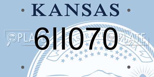 6II070 Kansas License Plate