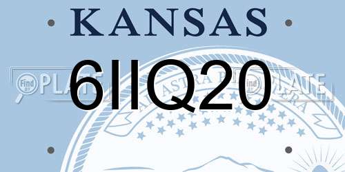 6IIQ20 Kansas License Plate
