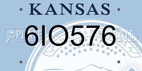 6IO576 Kansas License Plate