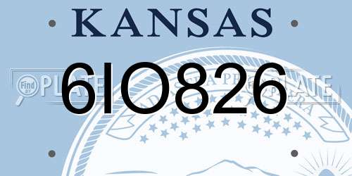 6IO826 Kansas License Plate