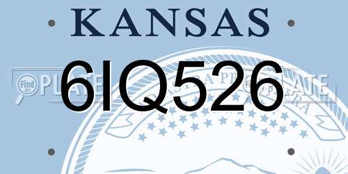6IQ526 Kansas License Plate