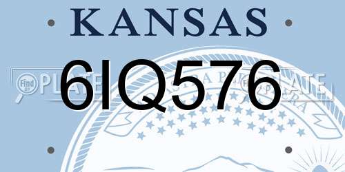 6IQ576 Kansas License Plate