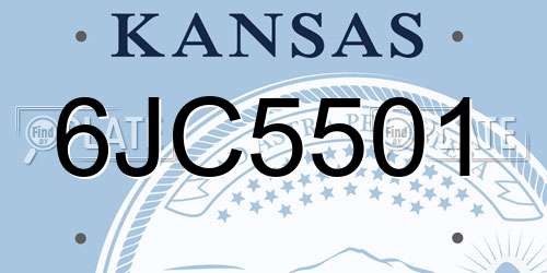 6JC5501 Kansas License Plate